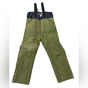 RefrigiWear Vintage Olive Green High Bib Overalls Size XL Style 395 Insulated